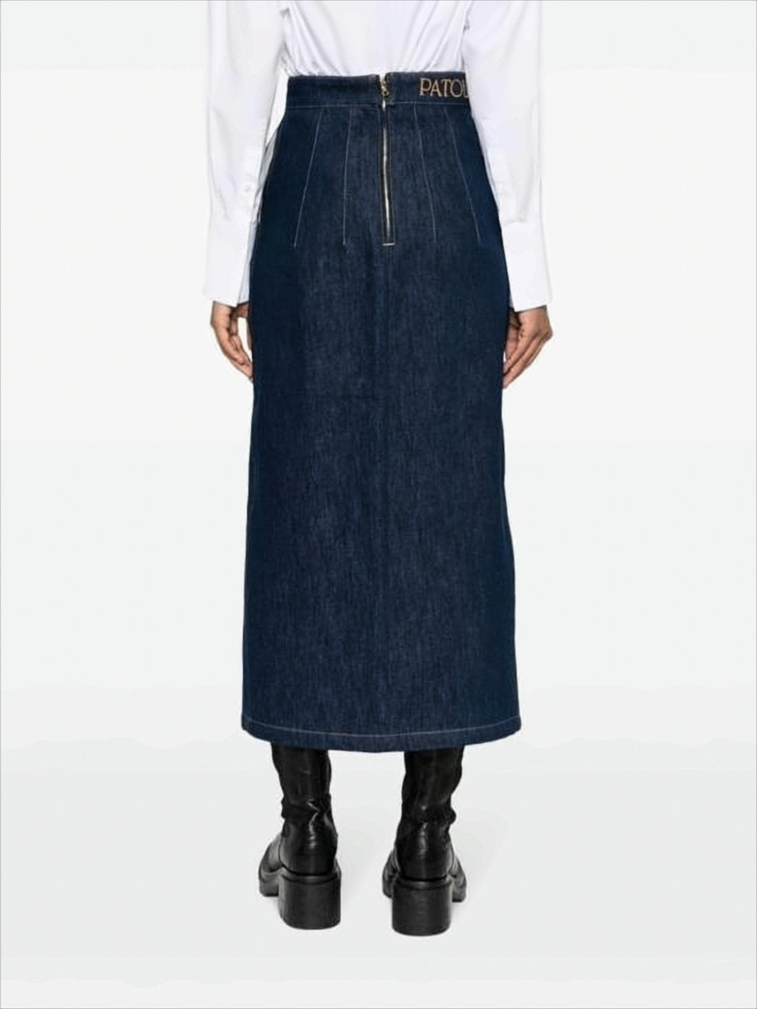 Straight Silhouette Denim Skirt