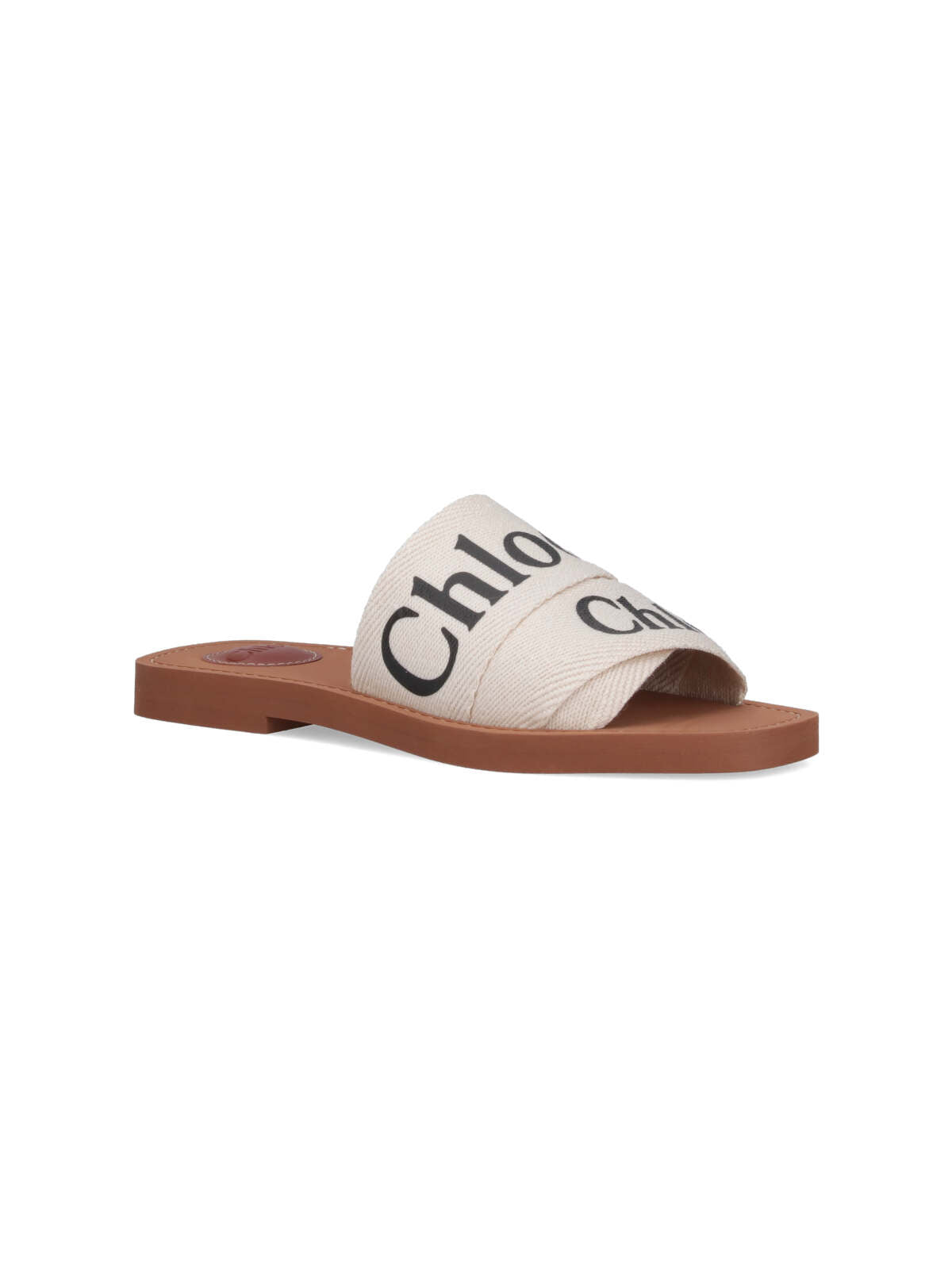 "Woody" Sandals, In White Linen, Square Toe