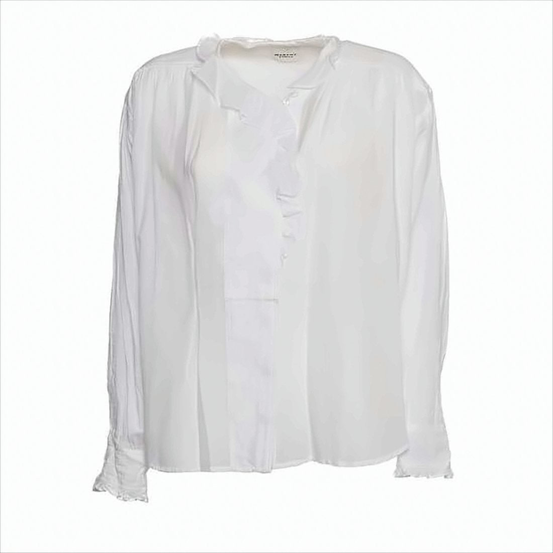 Lightweight Blouse with Delicate Ruffled Trim