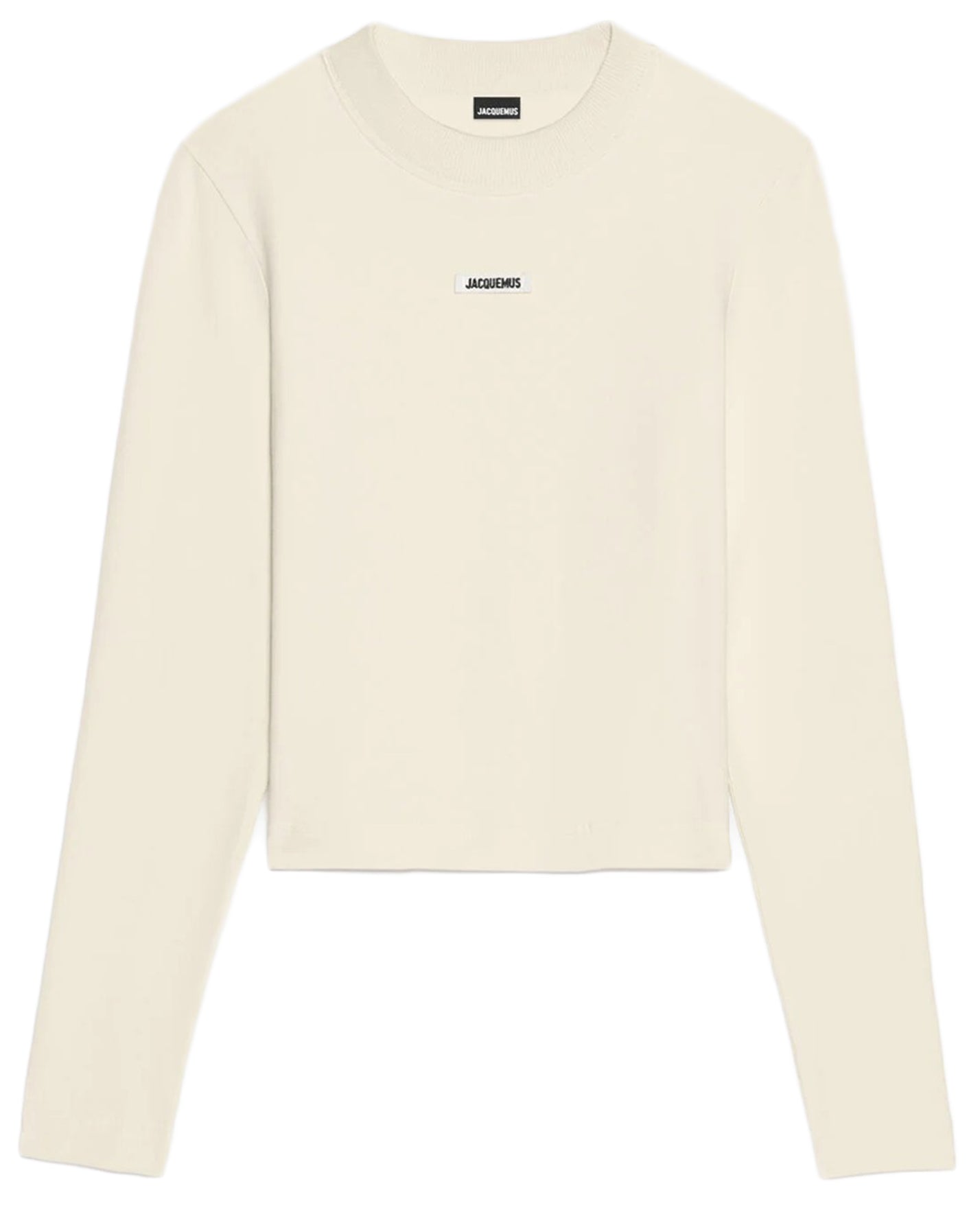 Cropped Long-Sleeved Sweatshirt with Centered Logo