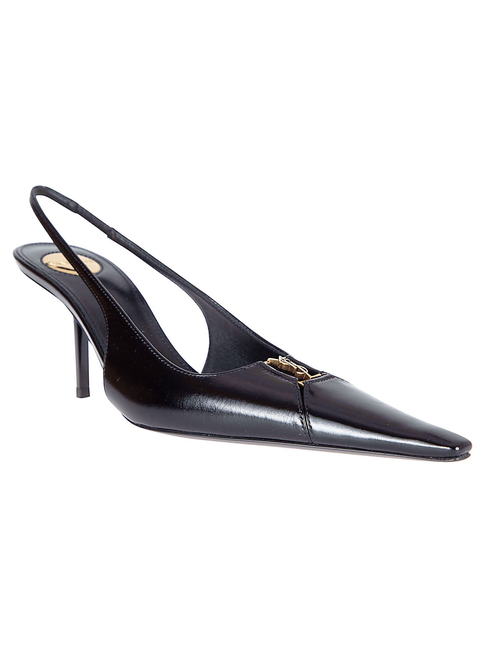 Slingback Pumps with Perforated Detailing and Stiletto Heel