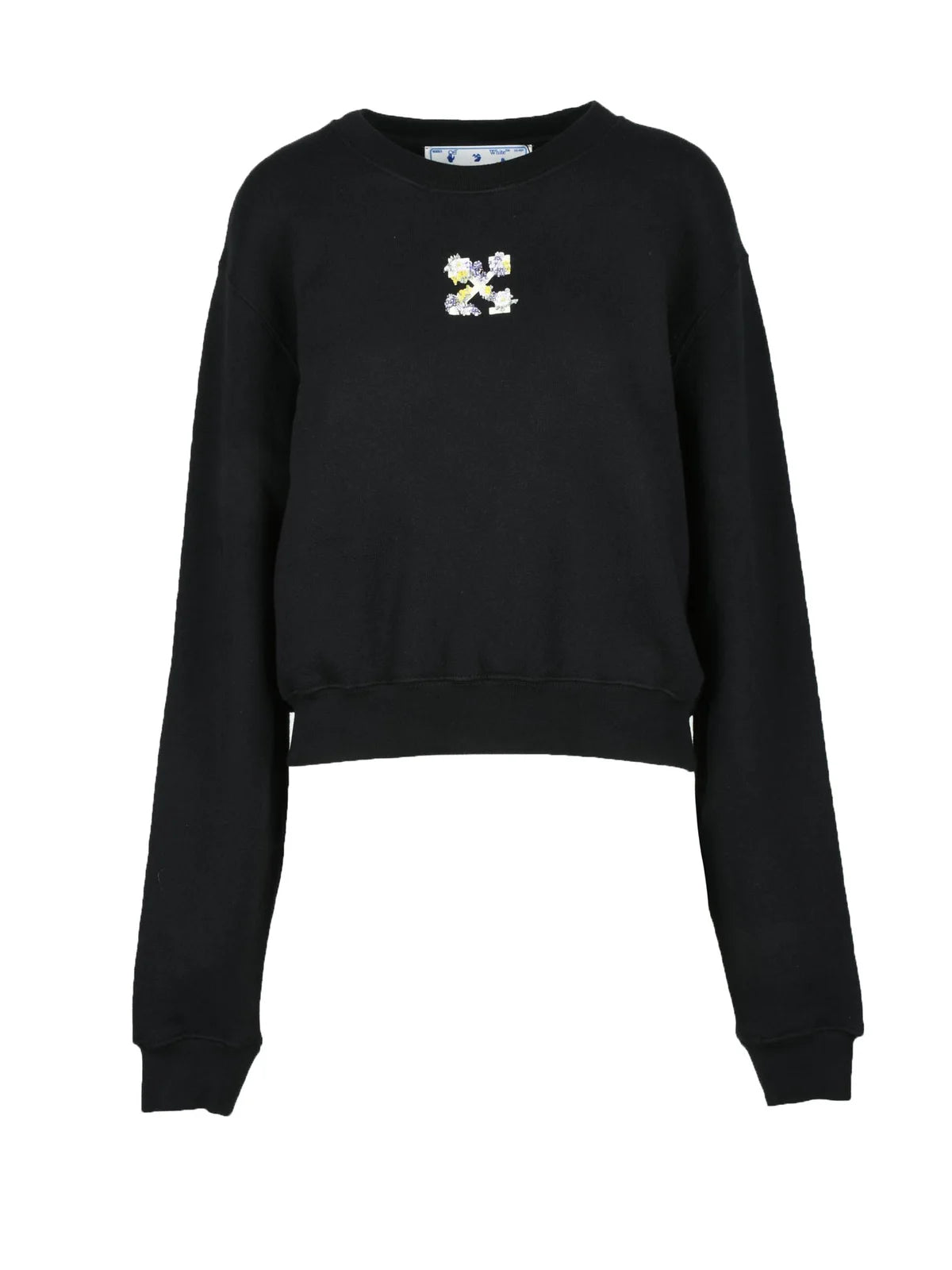 Black Cotton Crewneck Regular Fit Sweatshirt