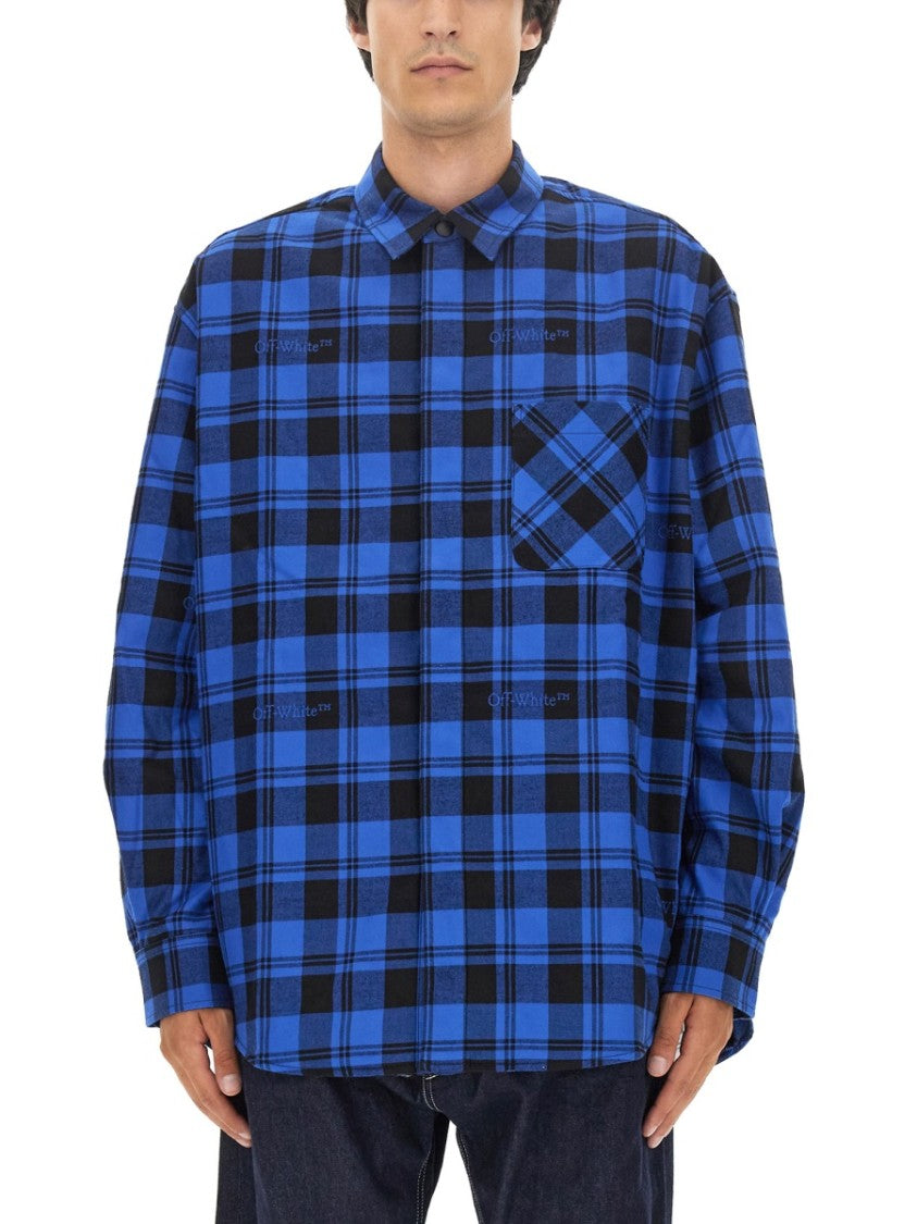 Check Print Oversized Shirt