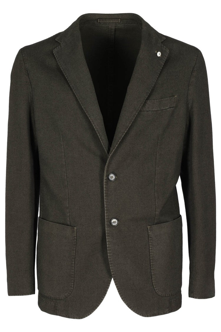 Single-Breasted Green Jacket With Classic Lapels