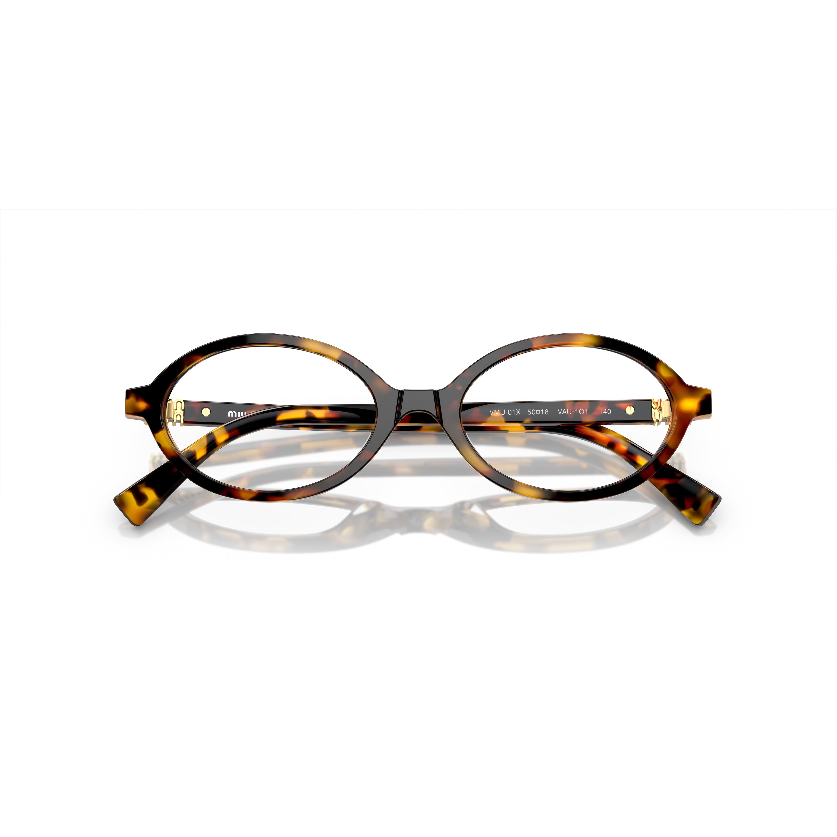 0mu 01xv Tortoiseshell Oval Sunglasses with Glossy Acetate Finish