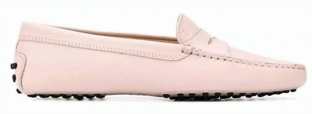 Smooth Leather Loafer with Penny Slot and Rubber Sole