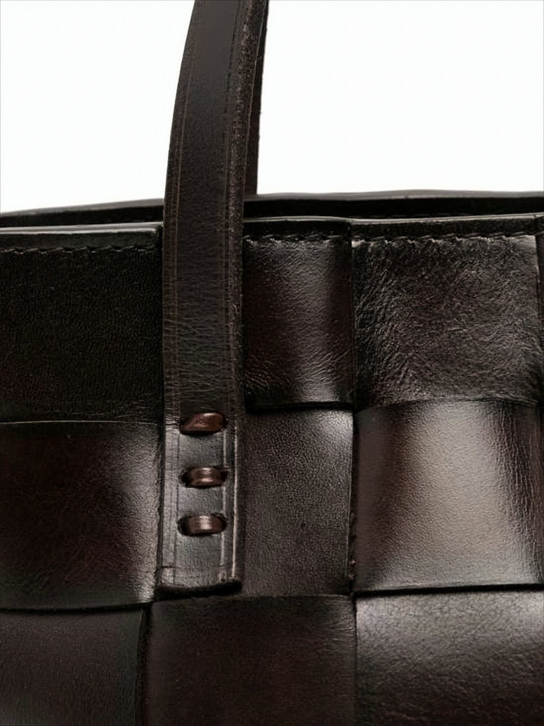 Mini Woven Buffalo Leather Tote Bag