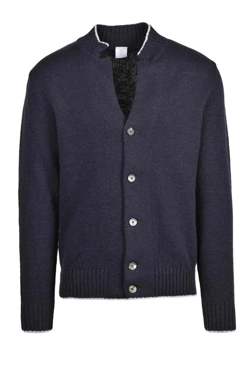 Wool Cashmere Button Cardigan - Grey