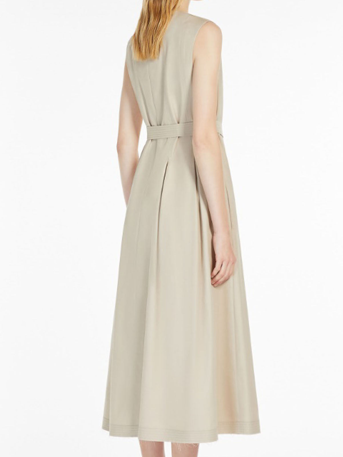 Sleeveless Midi Dress with Fitted Waist