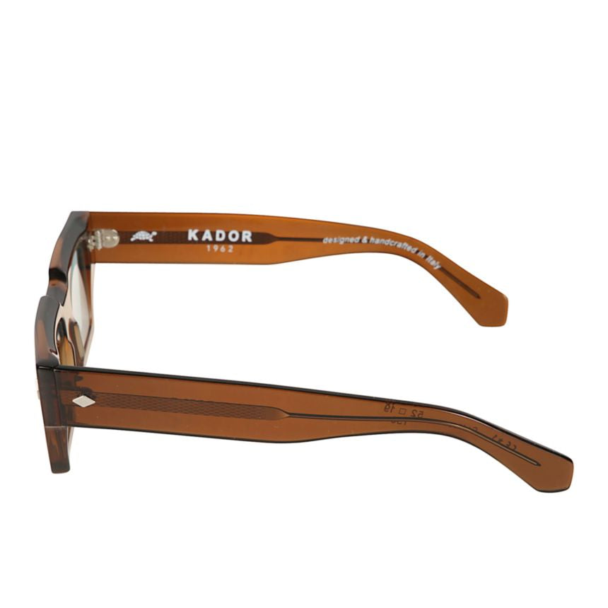 Disko Translucent Brown Rectangular Sunglasses with Diamond Accents