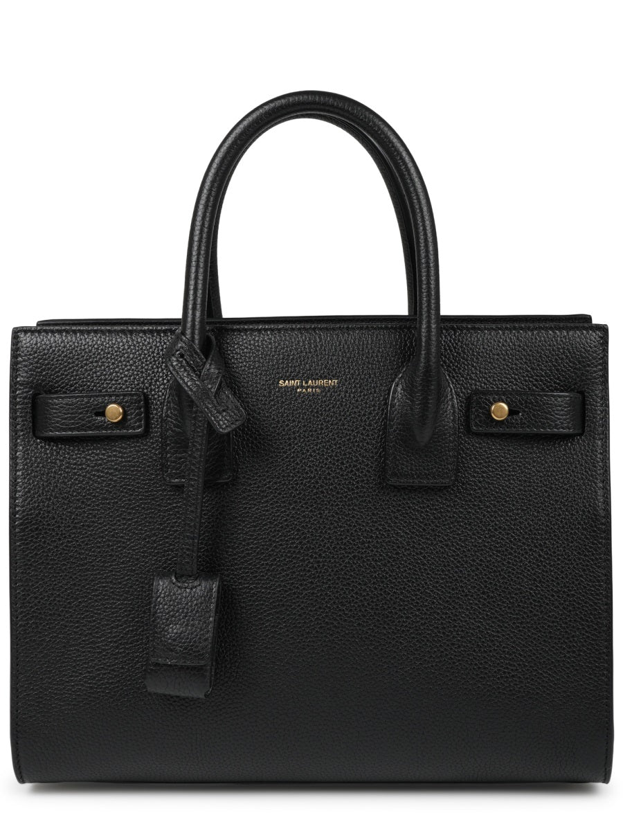 Pebbled Leather Handbag With Dual Handles