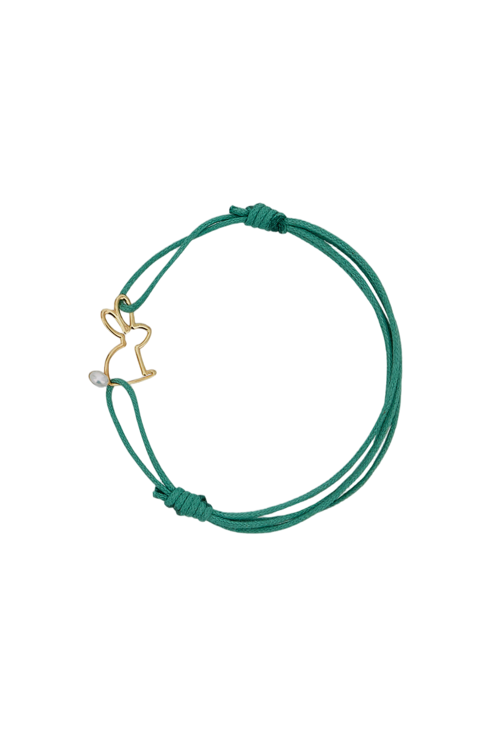 Green Conejito Perla 9K Gold Cotton Bracelet