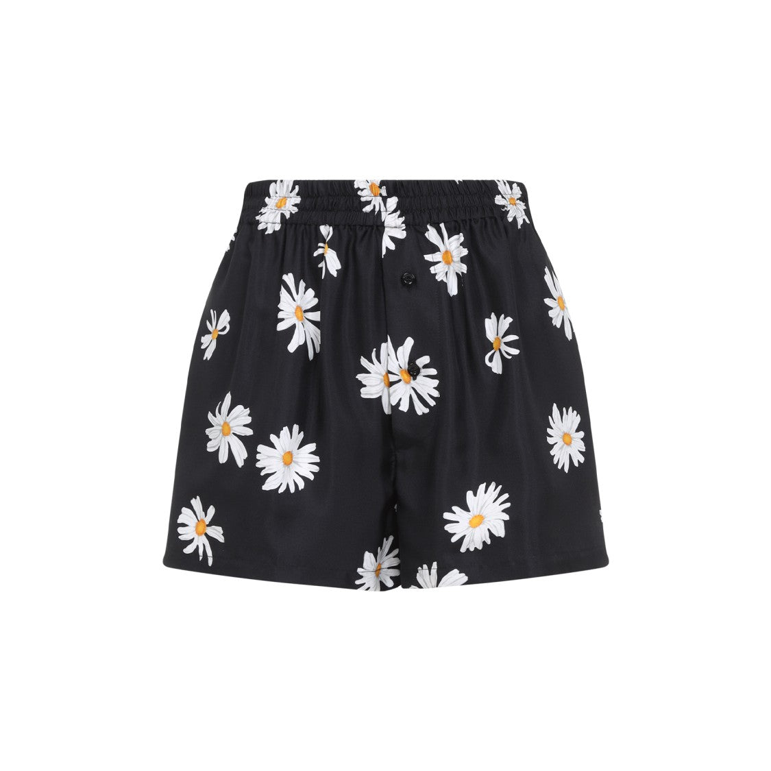 Relaxed-Fit Silk Daisy Print Shorts