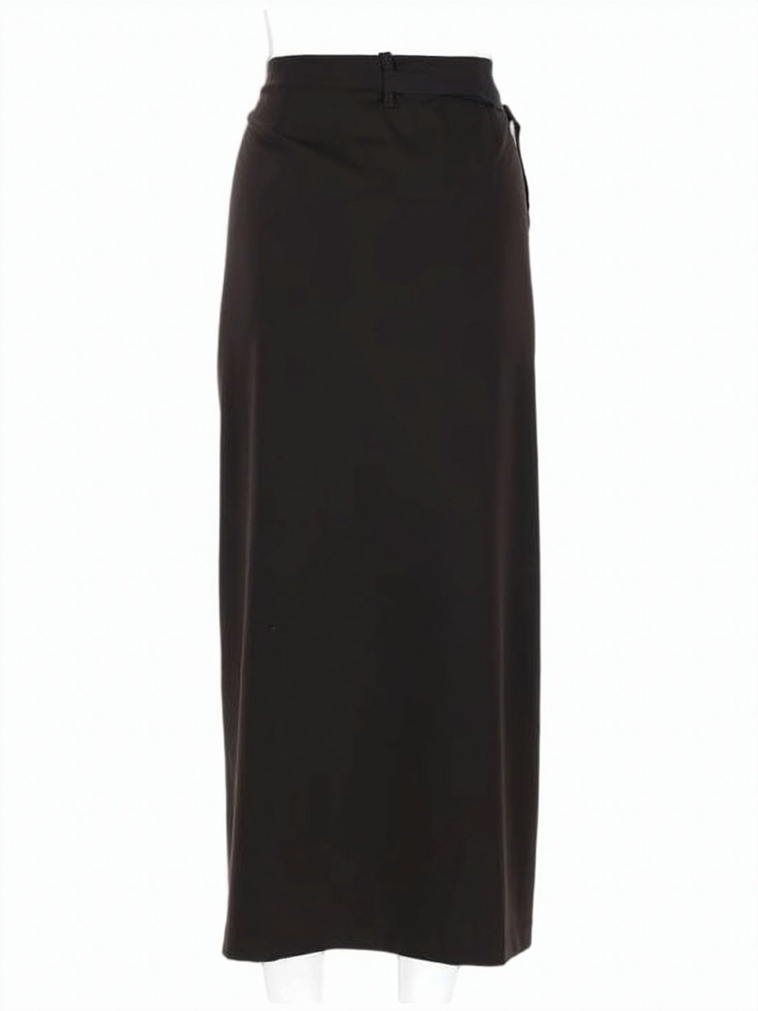 Wrap-Style Midi Skirt with Buttoned Tab Detail