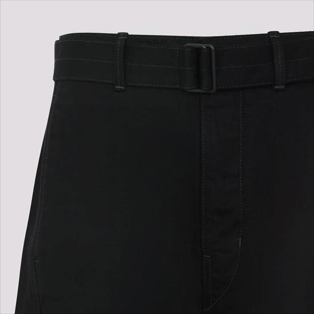 Wide-Leg Casual Pants with Rectangular Buckle