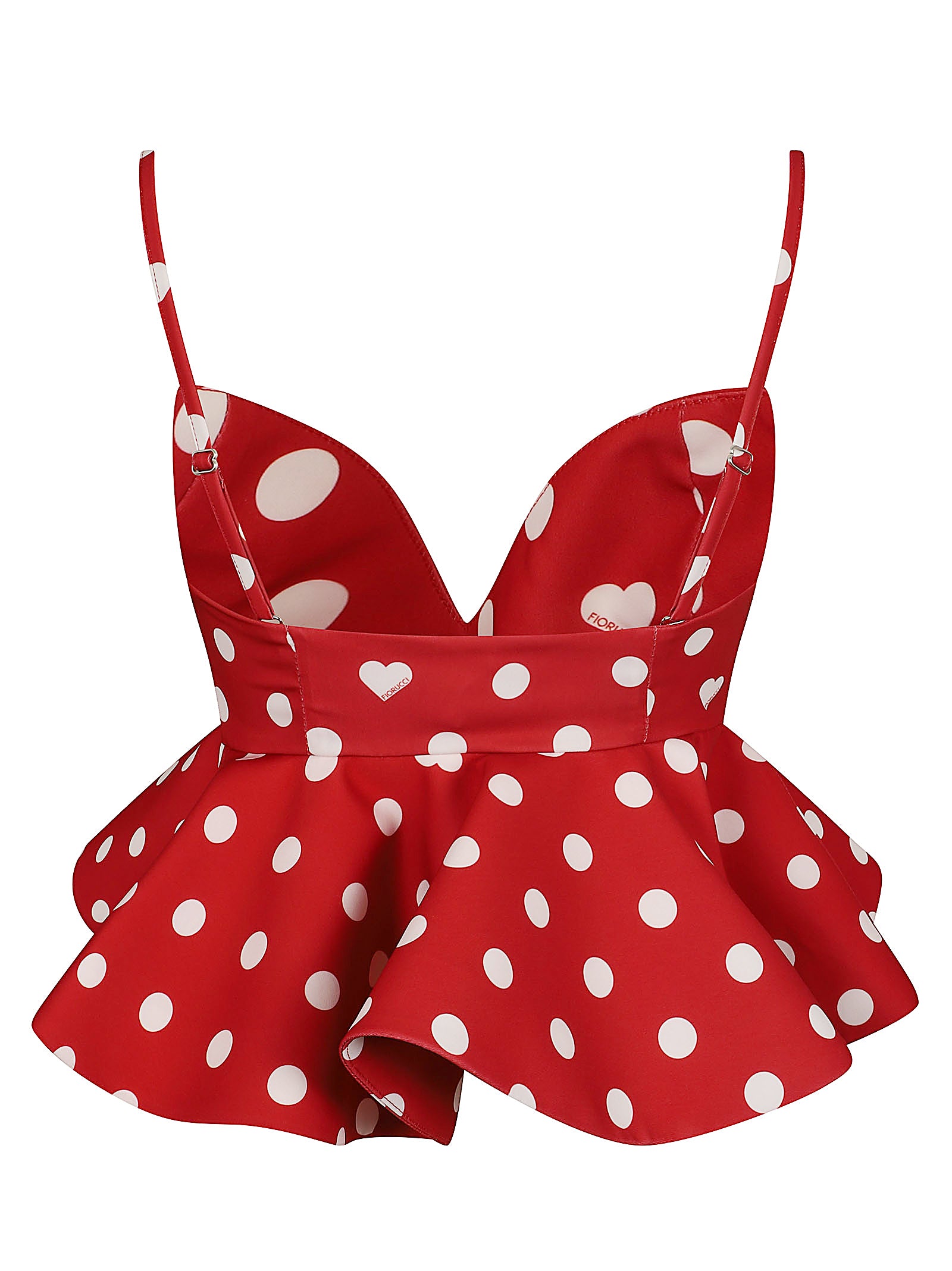 Vibrant Red Polka Dot Cropped Top