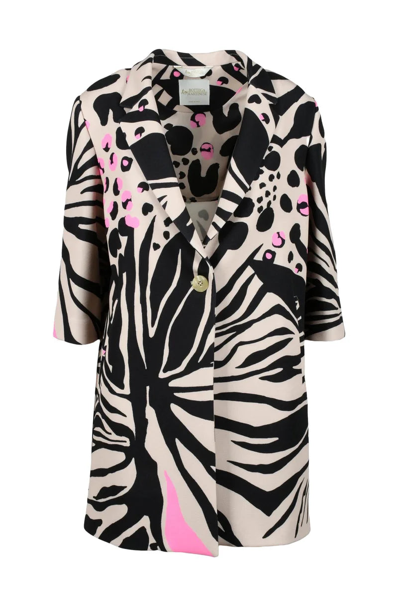 Short Multicolour Coat with Structured Fit
