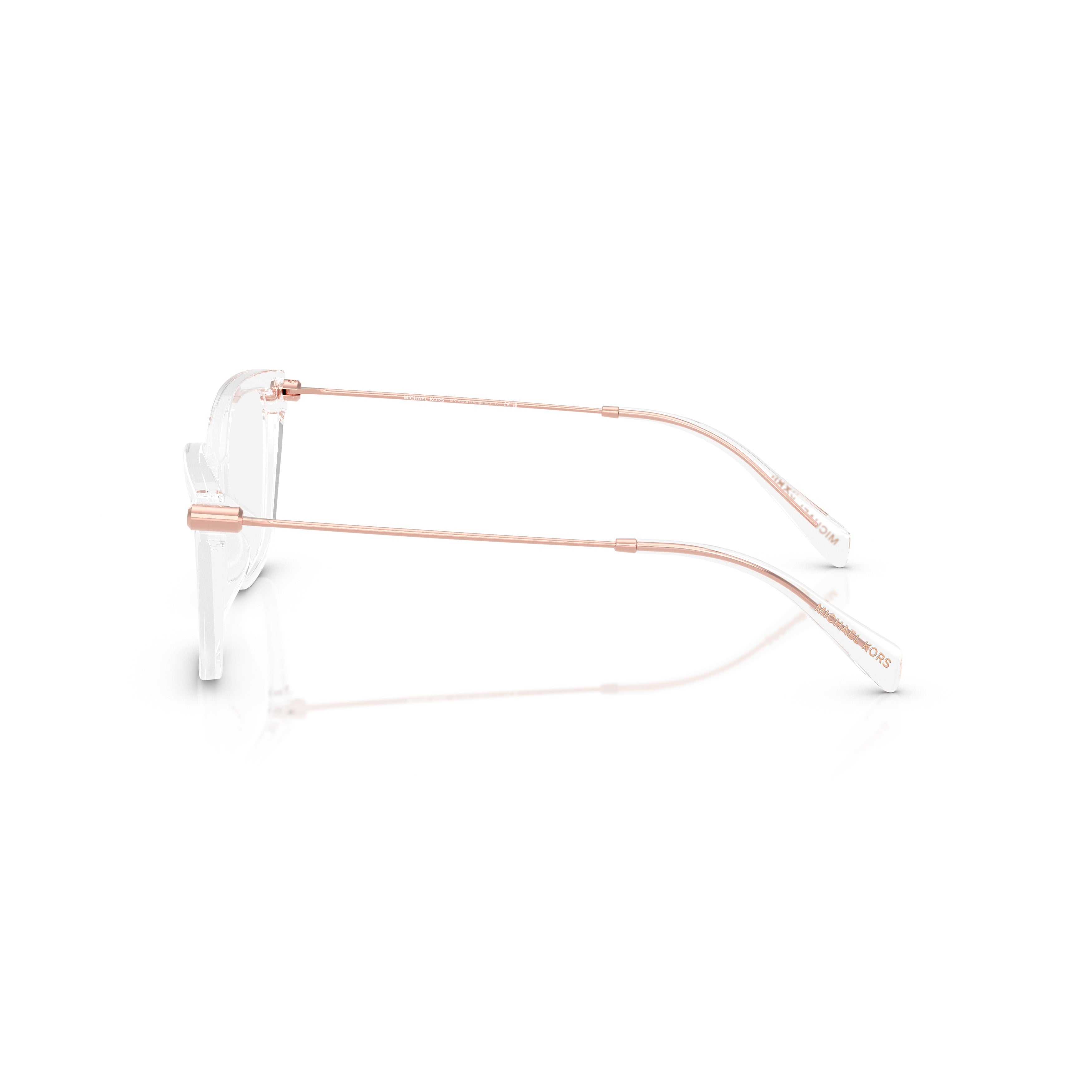 0mk4150u Transparent Acetate Cat-Eye Eyeglasses with Rose Gold Temples
