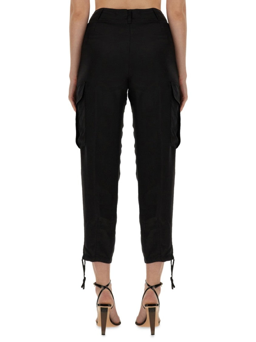Regular Fit Cargo Pants With Adjustable Hems And Side Pockets