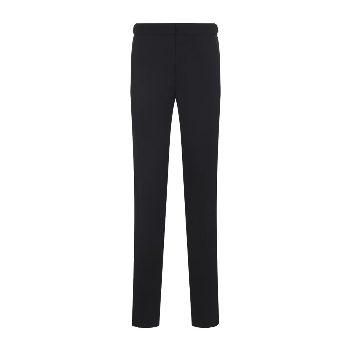 Tailored Black Wool Trousers With Adjuster Tabs
