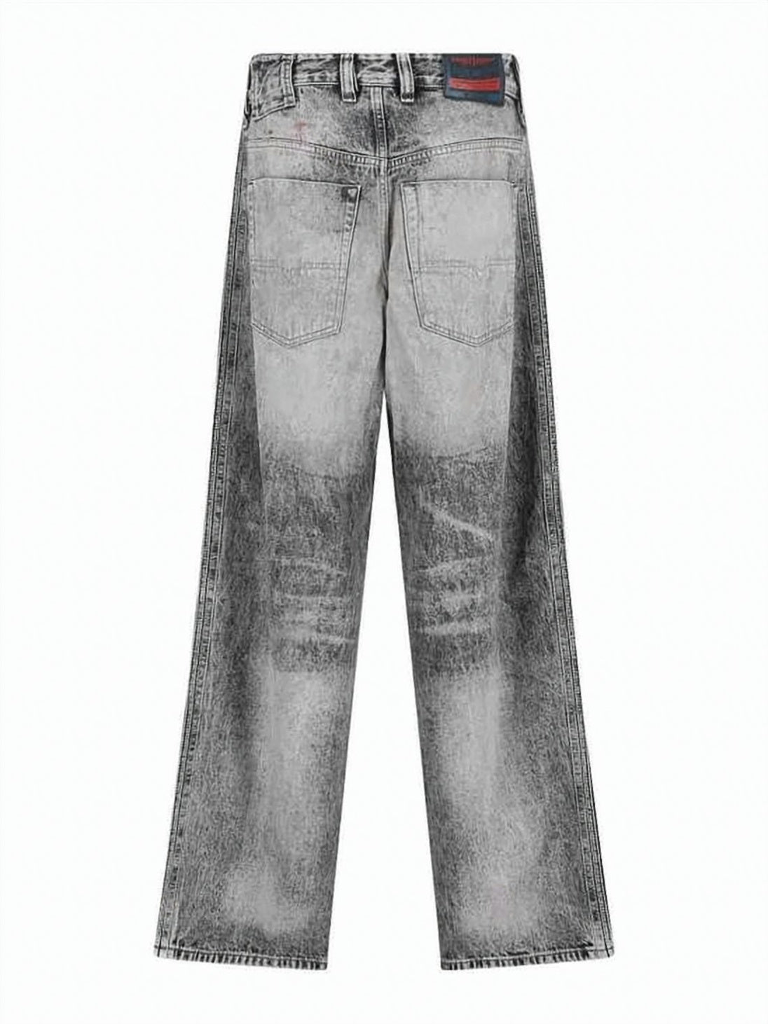 Washed Grey Relaxed-Fit Denim Pants with Classic Five-Pocket Design