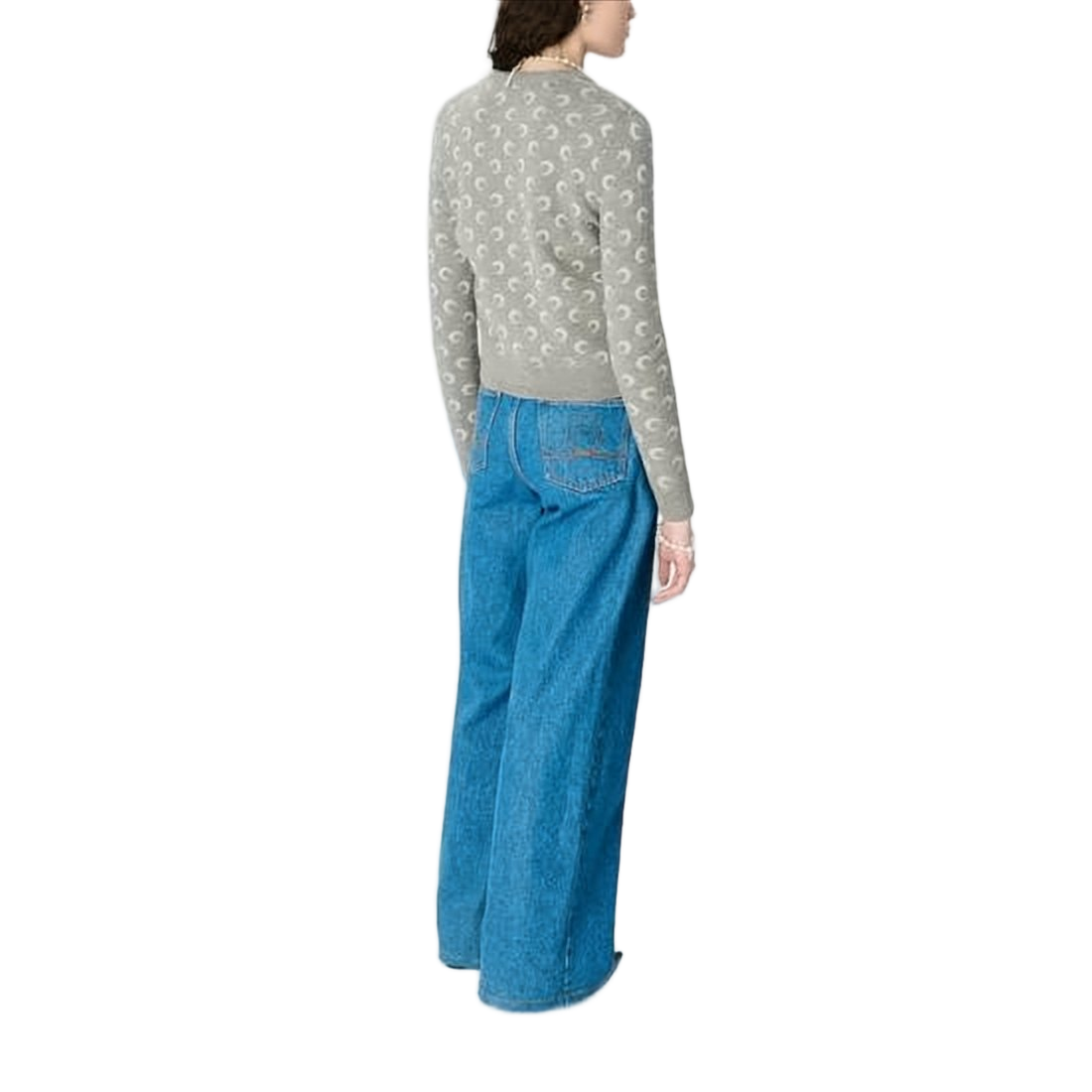 Wide-Leg Denim Trousers With High Waist