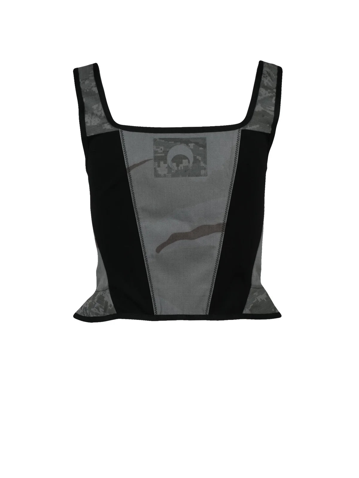 Grey Polyester Cotton Viscose Women's Top