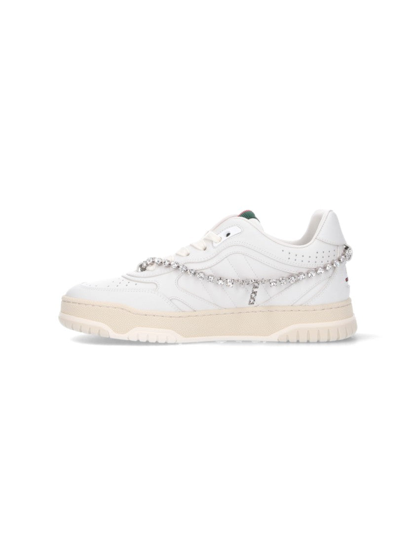Re-Web' Sneakers With Crystals – White