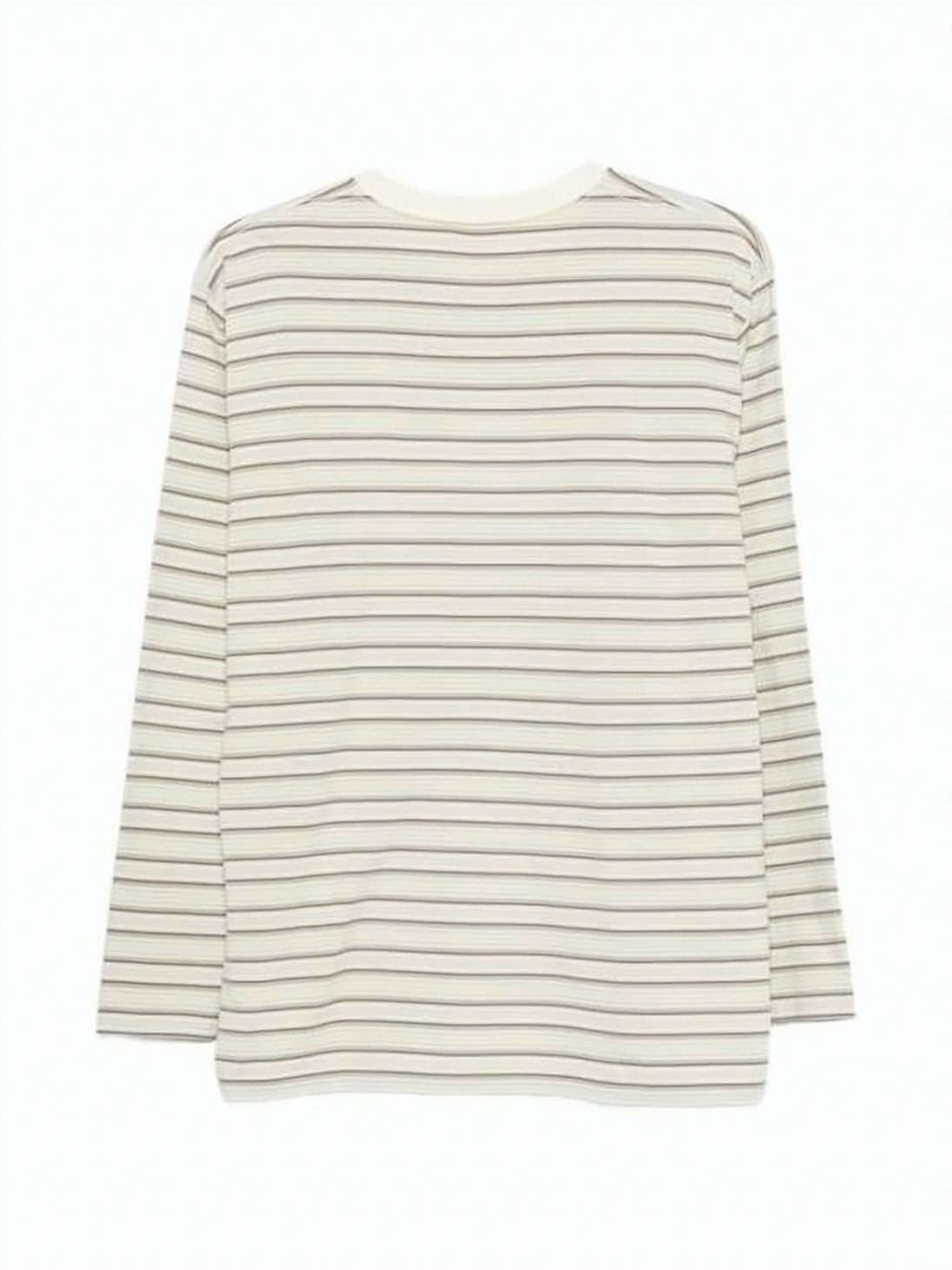 Long-Sleeve Cotton T-Shirt With Striped Design