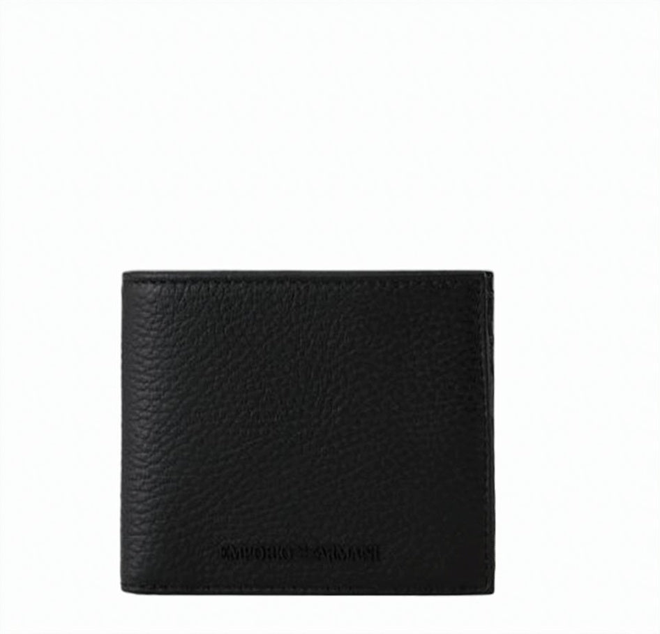 Tumbled Leather Rubberized Logo Purse Wallet