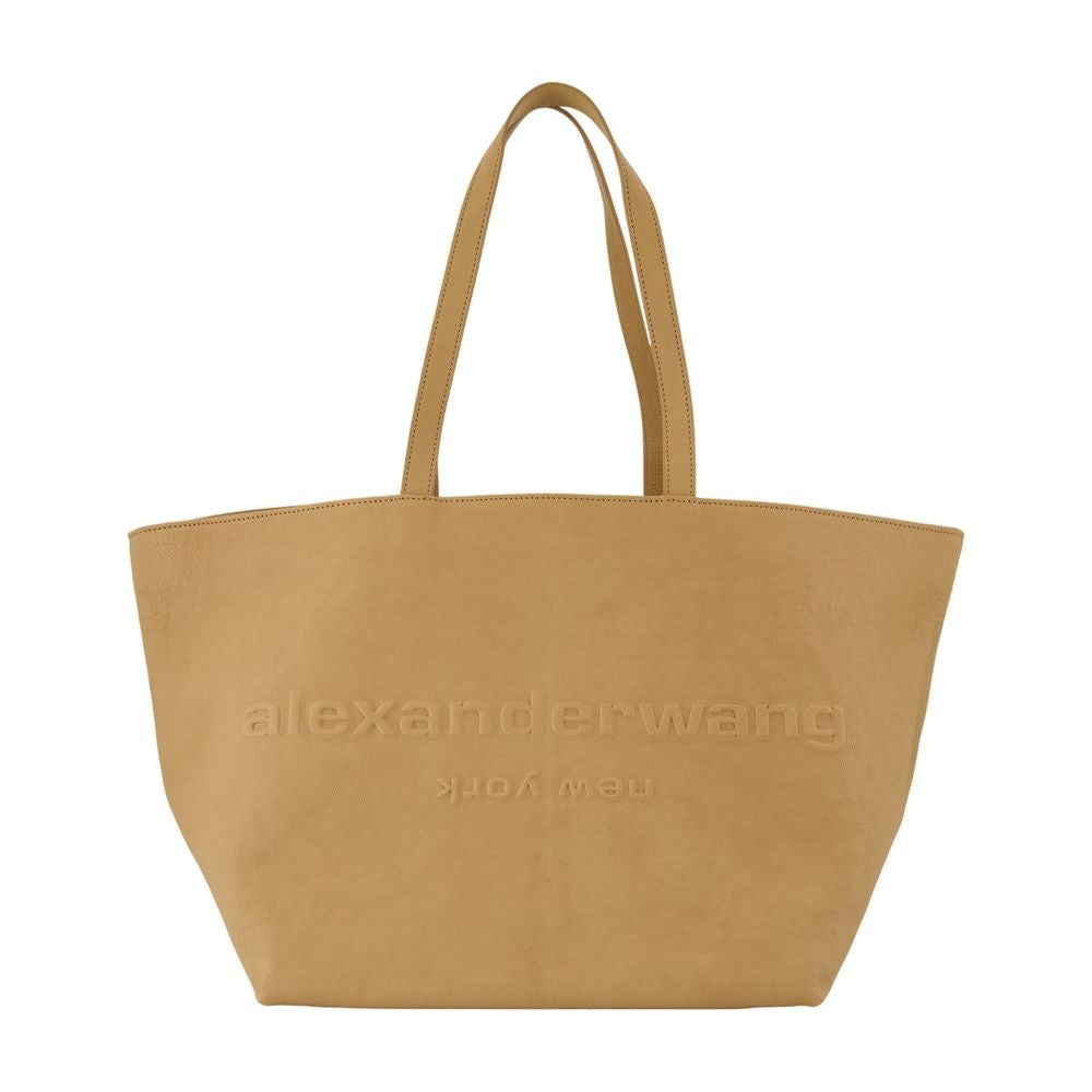 Punch Shopper Bag - Leather - Beige