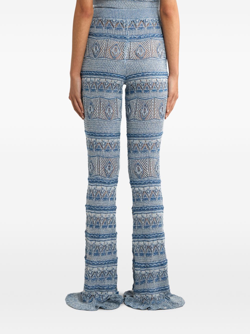 Blue Fit-And-Flare Trousers