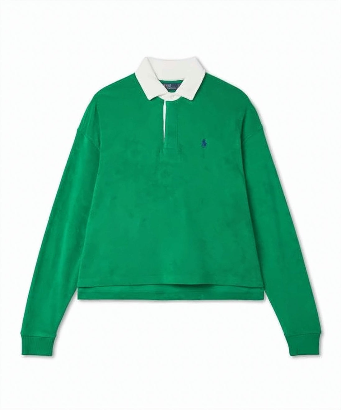 Long-Sleeved Polo Shirt with Contrasting Collar