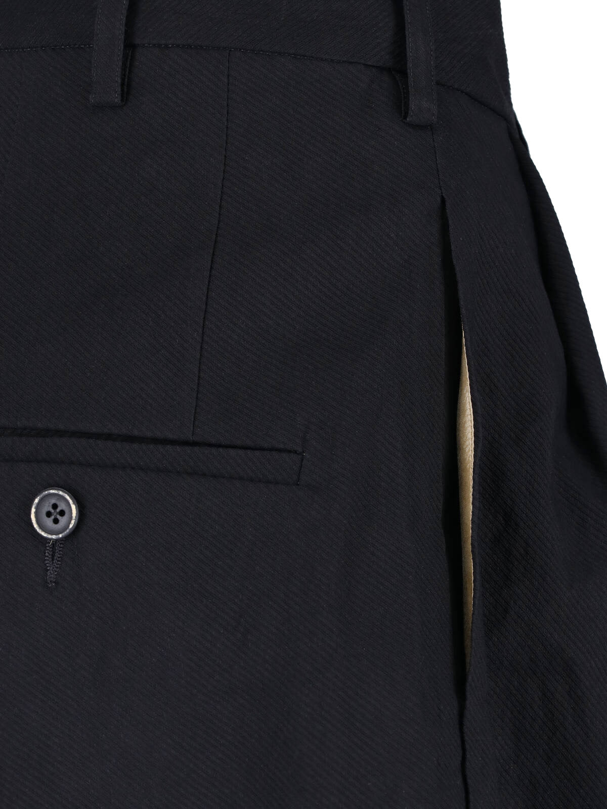 Black High-Waisted Wide-Leg Linen Trousers