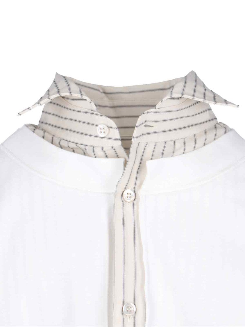 Inverted Shirt – White & Beige