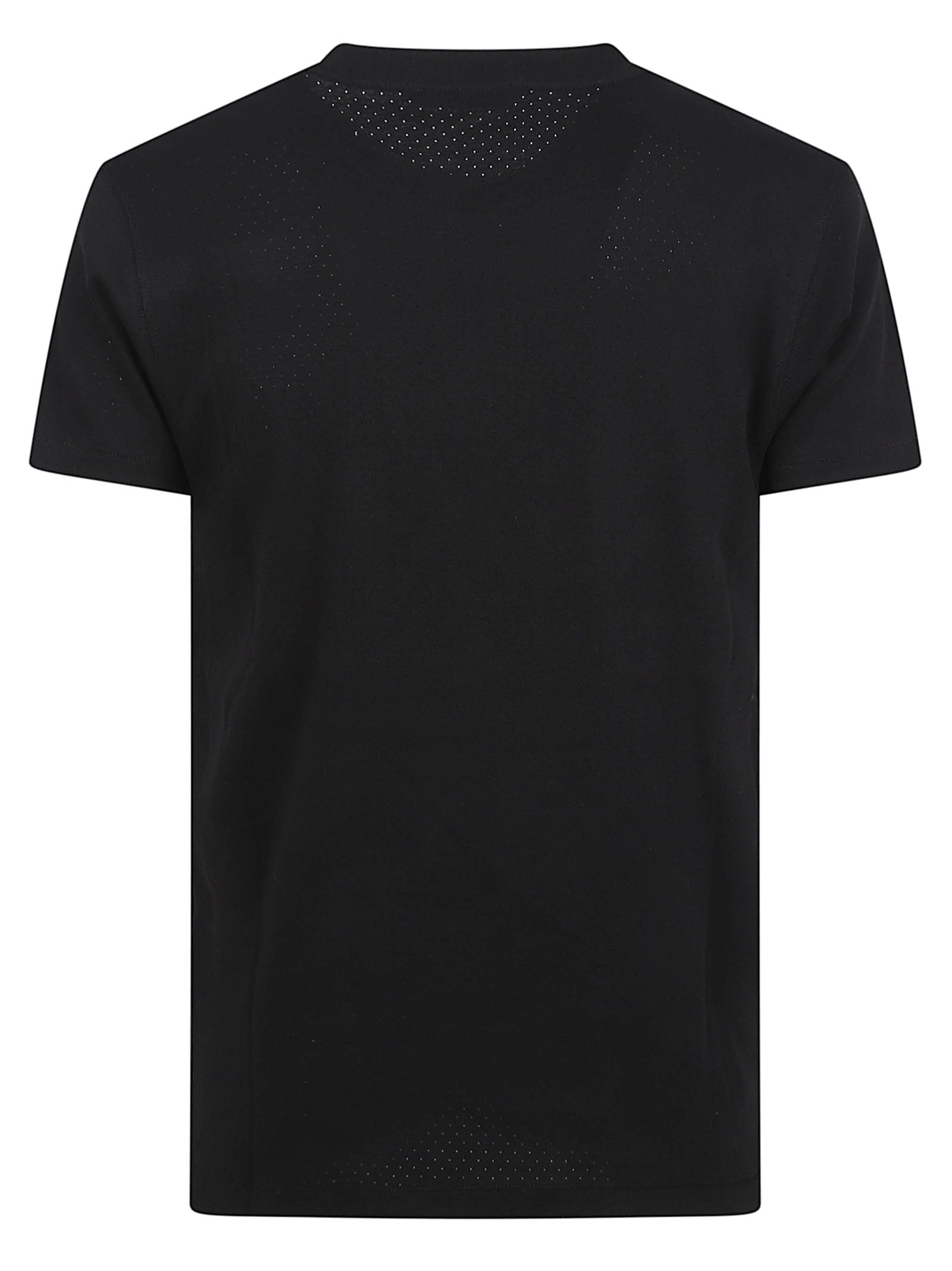 Crew Neck T-Shirt with Perforated Logo Design