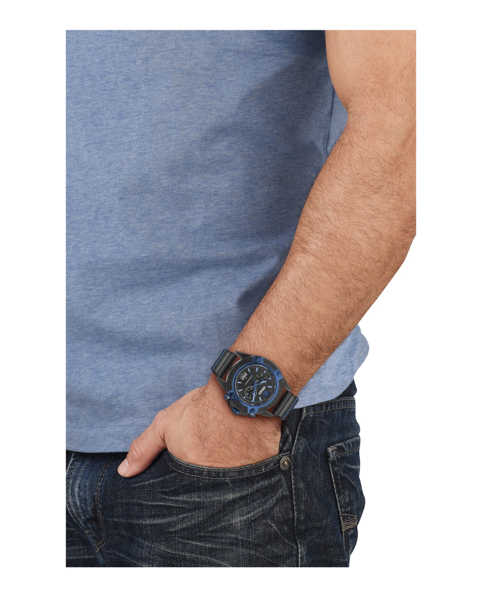 Icon Active Chronograph Watch with Transparent Black Case