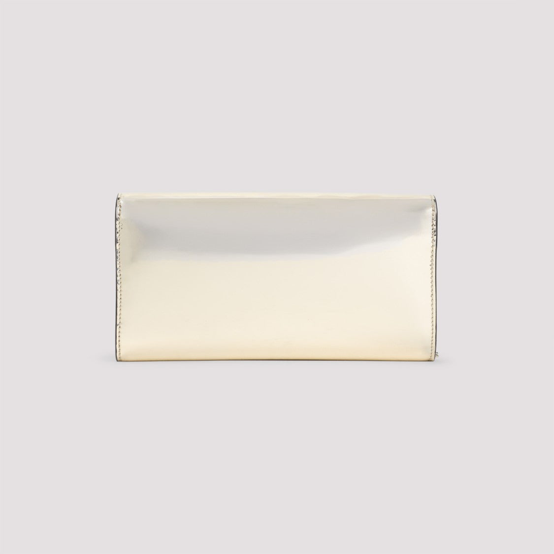 Rectangular Clutch Bag In Mirror Gold Leather