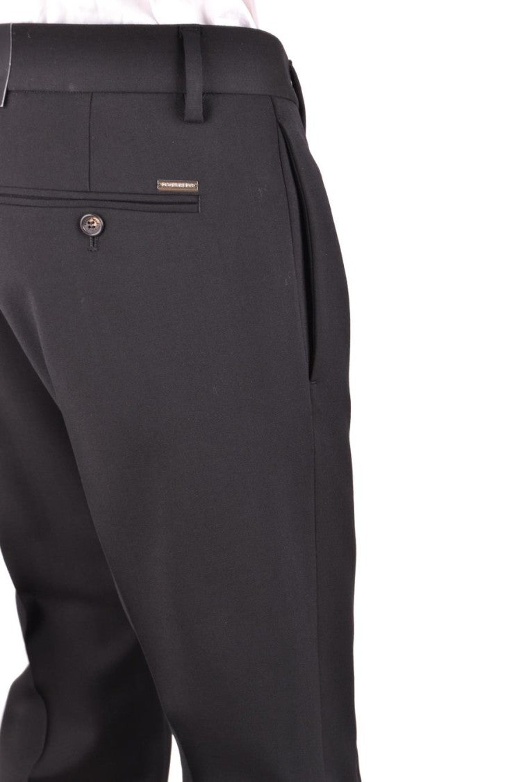 Tailored Black Trousers With Straight Leg Design