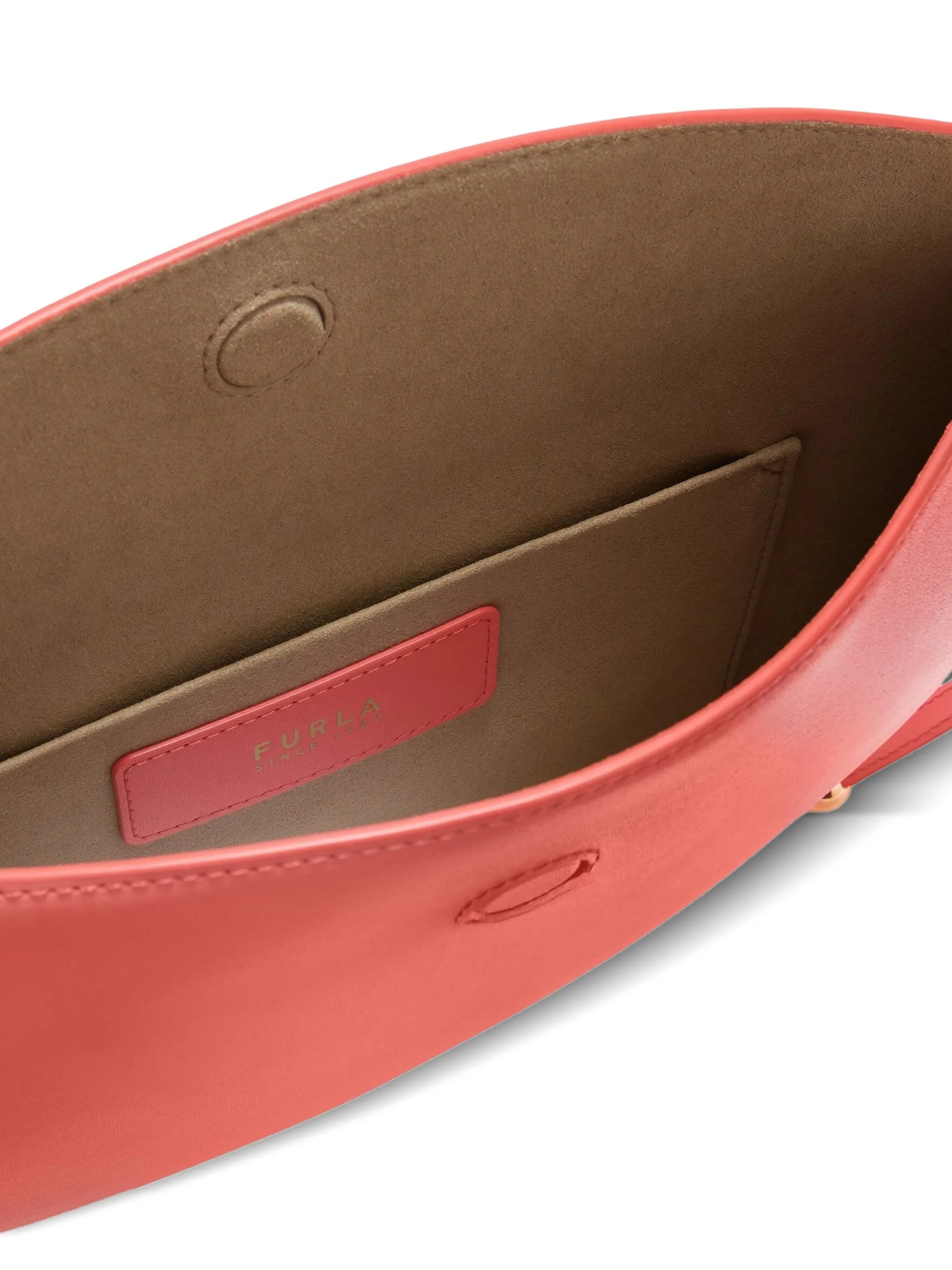 Moonstone M Crescent-Shaped Smooth Leather Handbag