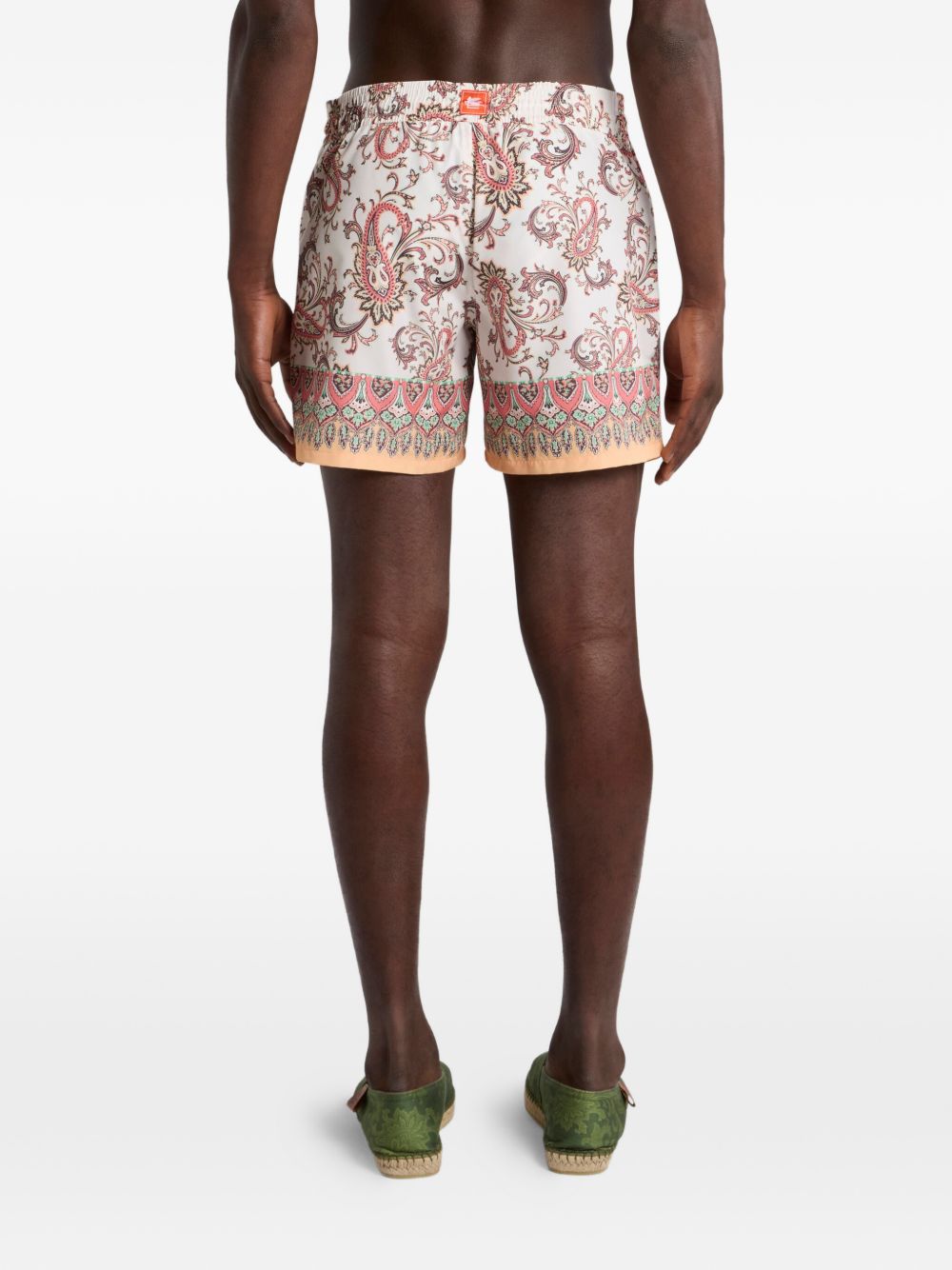 Paisley Floral Print Shorts With Adjustable Waistband
