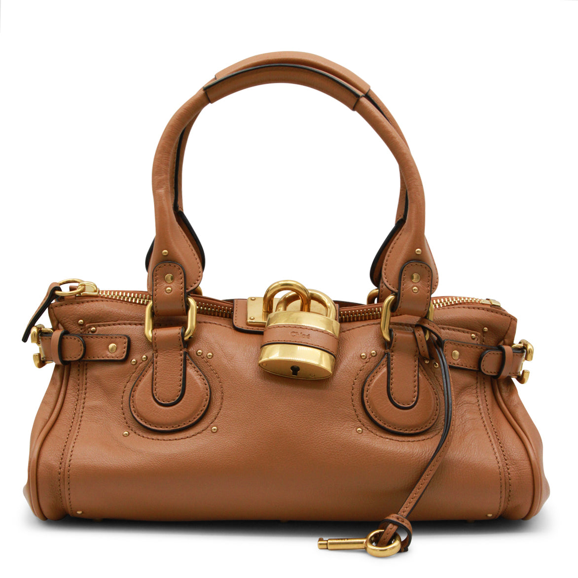 Structured Brown Leather Paddington Top Handle Bag