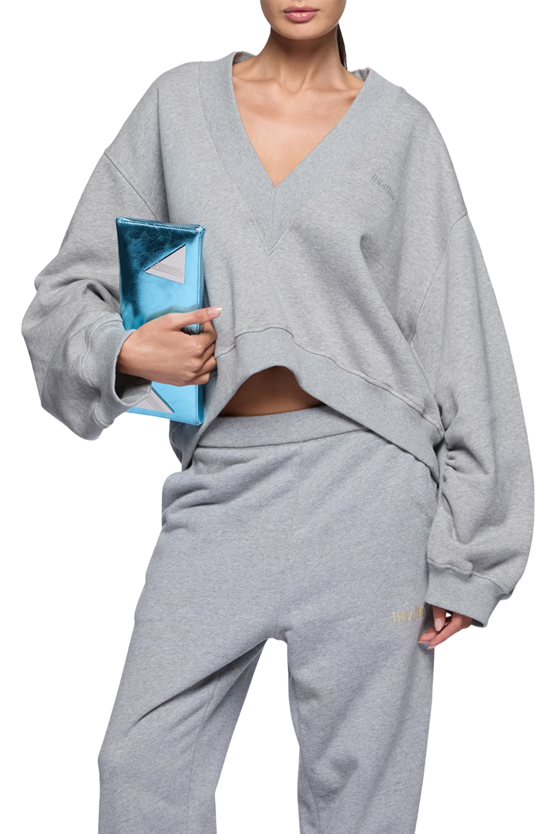 Cropped Sweater With Balloon Sleeves