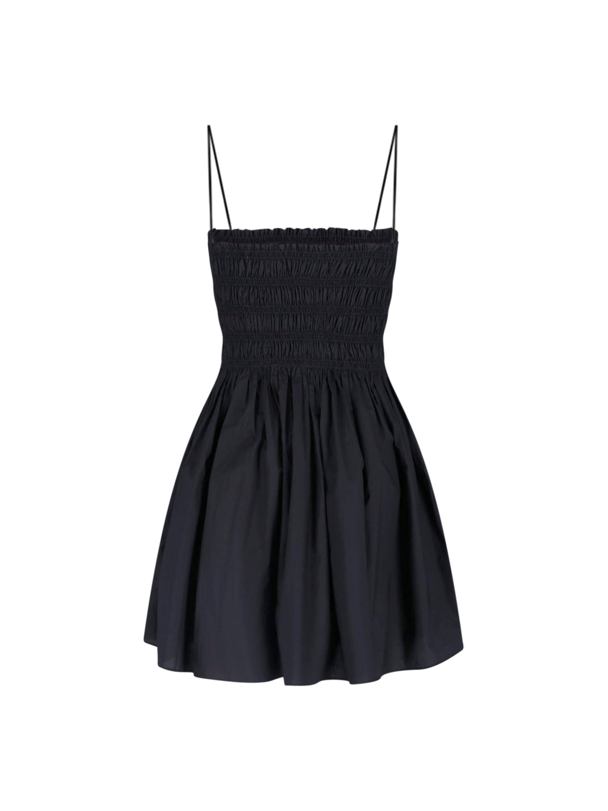 Black Fitted Ruched Bodice Mini Dress