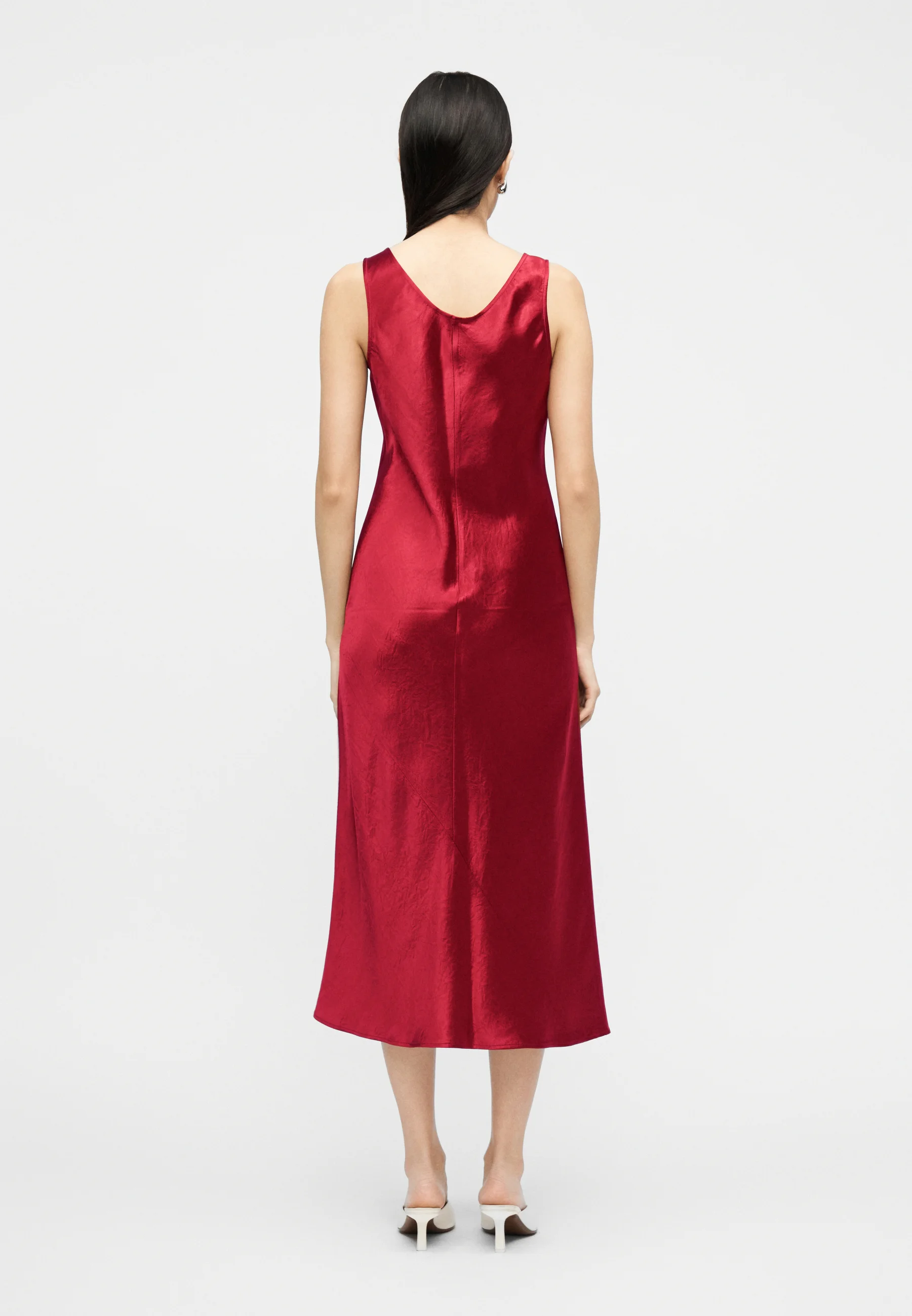 Red Acetate Evening Gown