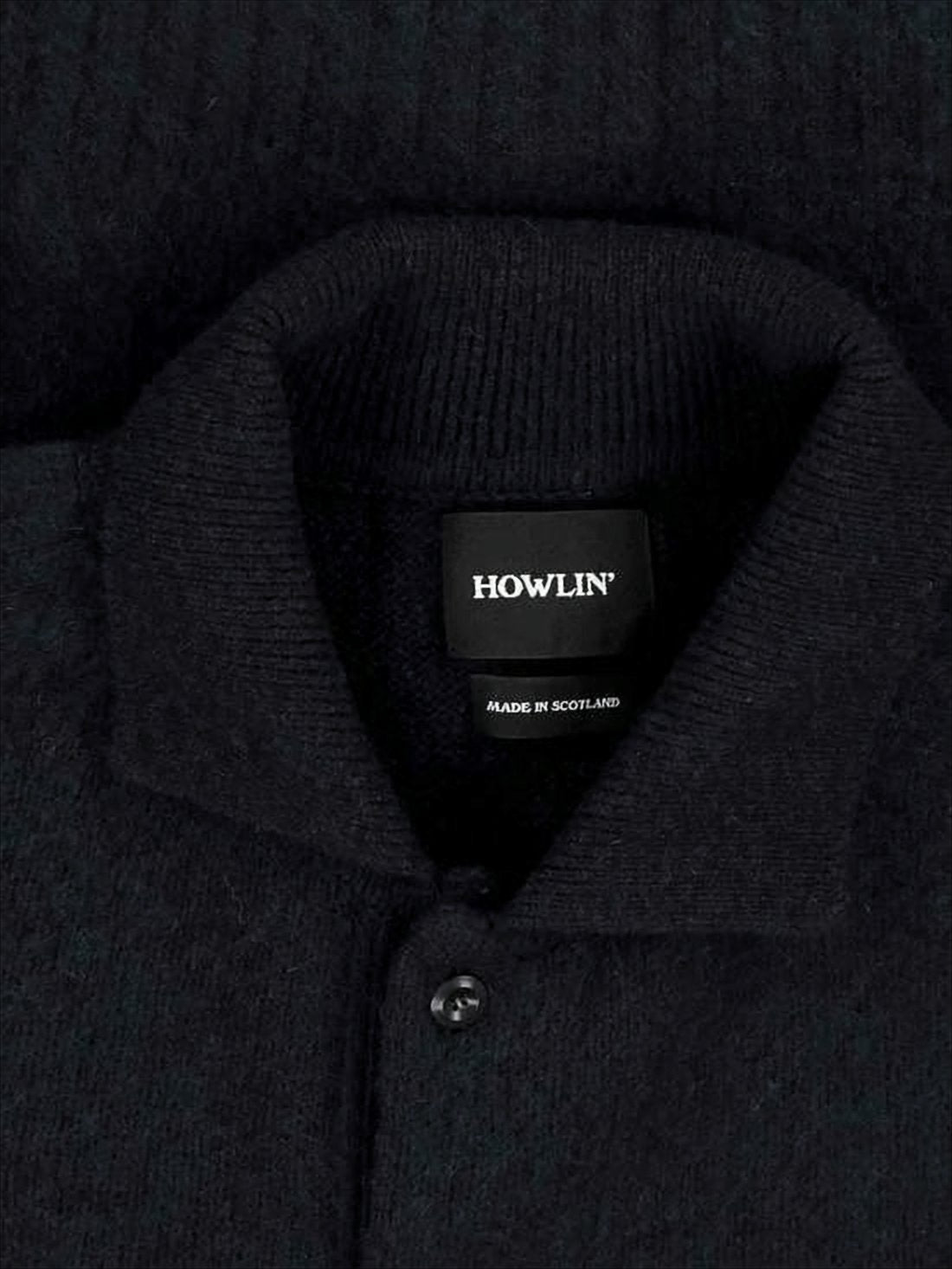 Button-Up Wool Cardigan with Structured Collar
