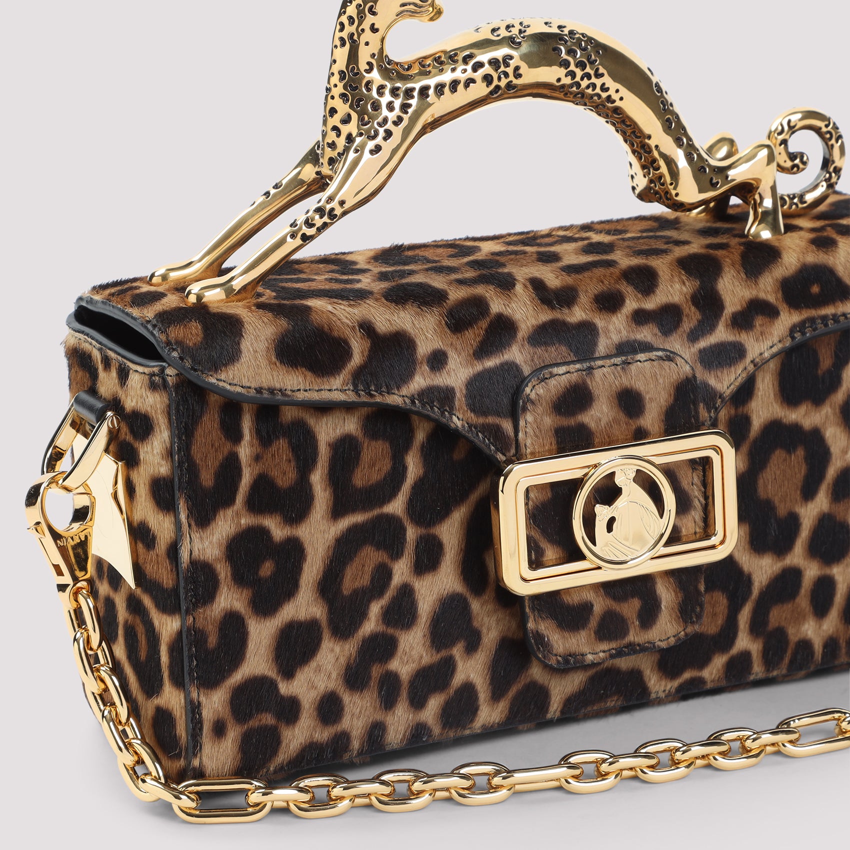 Rectangular Handbag With Bold Leopard Print