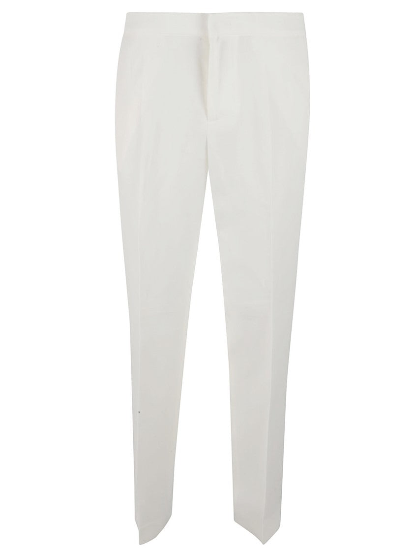Tailored White Trousers With Streamlined Design
