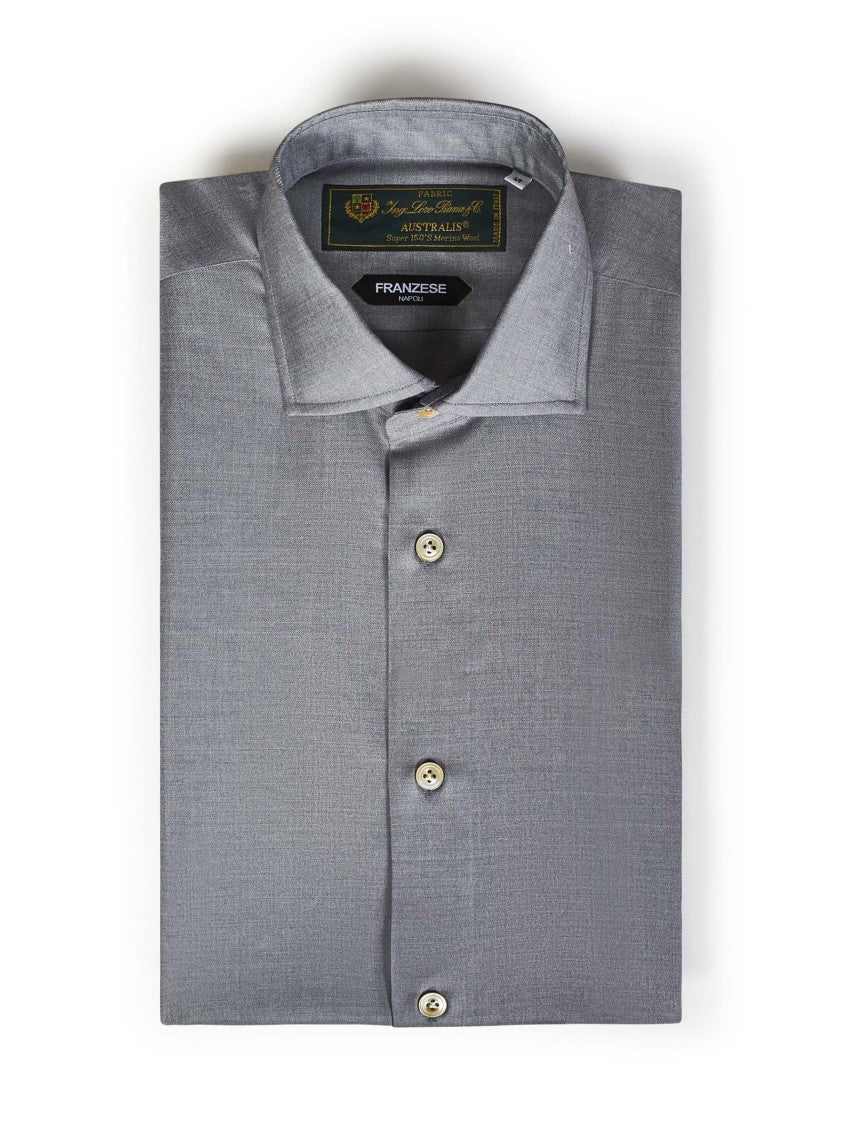 Tailored Grey Shirt In Loro Piana Fabric