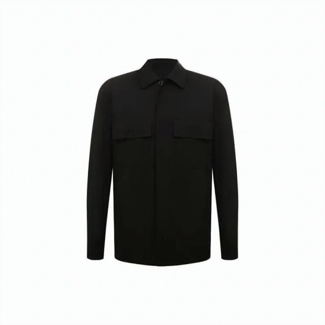 Minimalist Black Jacket With Classic Collar